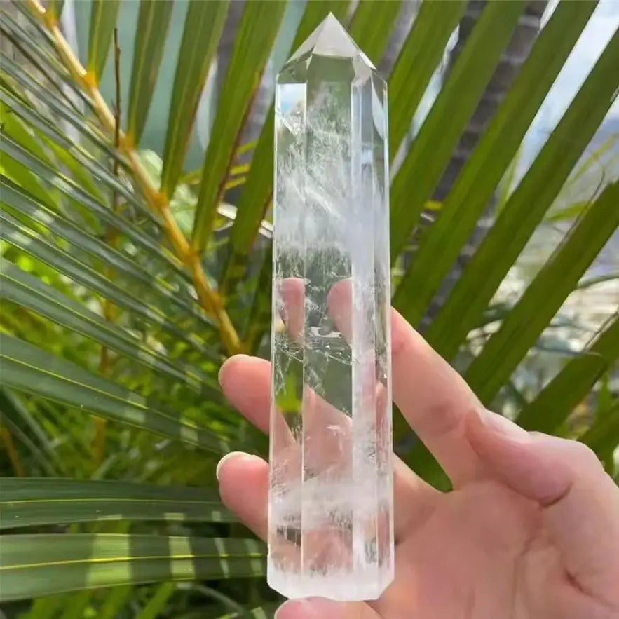 Torre de Quartzo Transparente Grande | Cristal Branco Natural para Decoração e Energia