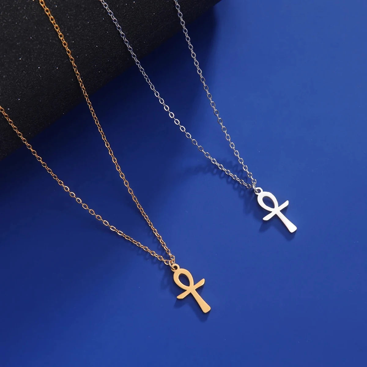 Colar Ankh Cruz Egípcia Amuleto – Aço Inoxidável Dourado ou Prateado | Pingente Vintage Unissex de Proteção e Espiritualidade