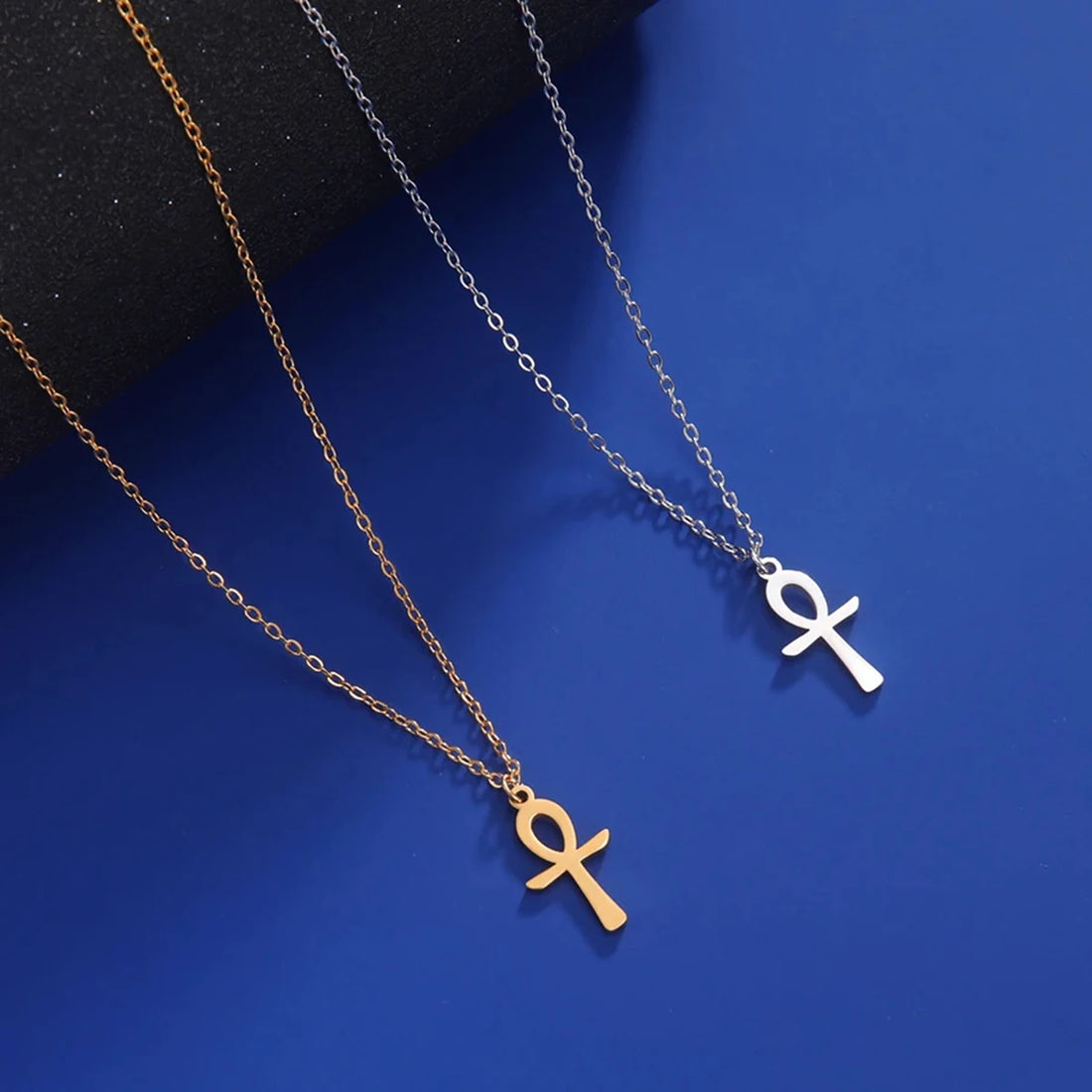 Colar Ankh Cruz Egípcia Amuleto – Aço Inoxidável Dourado ou Prateado | Pingente Vintage Unissex de Proteção e Espiritualidade