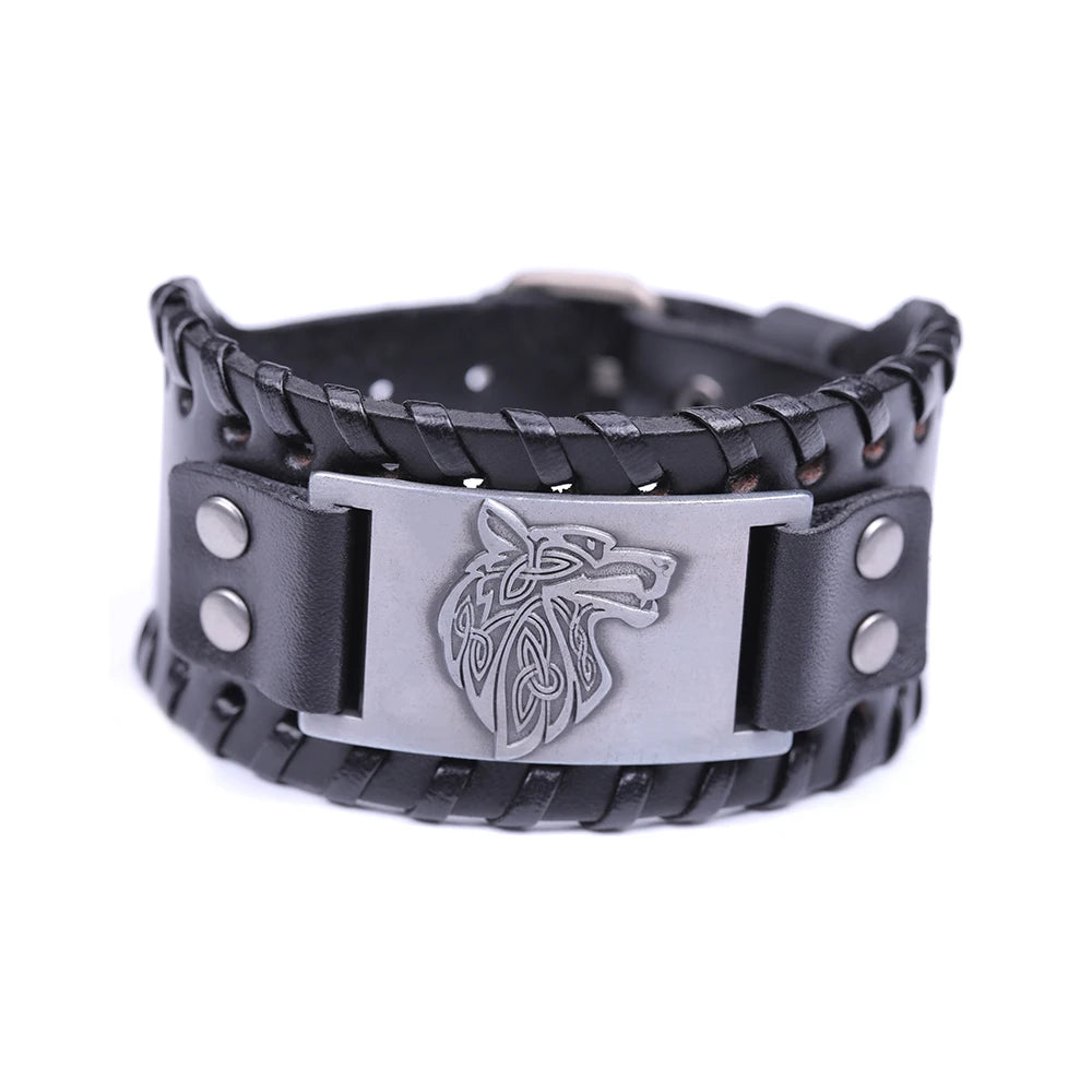 Pulseira Viking em Couro – Força, Proteção e Espírito Guerreiro