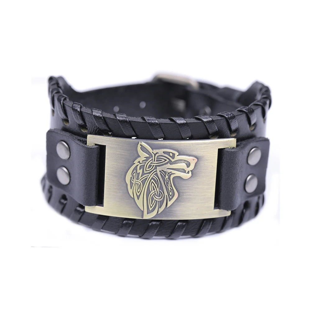 Pulseira Viking em Couro – Força, Proteção e Espírito Guerreiro