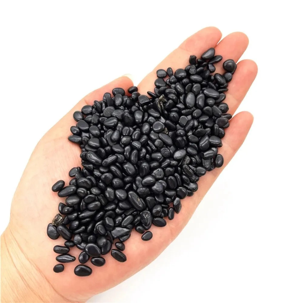 Cascalho Natural de Shungite Preto – Cristal de Cura para Chakras, Decoração para Casa, Amuleto da Sorte