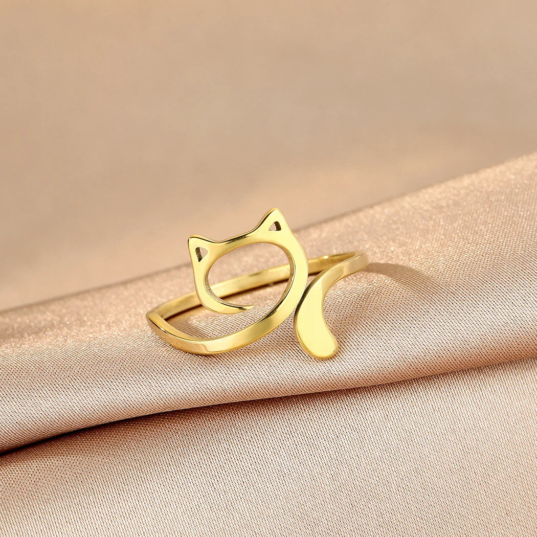 Anel de Gato Místico – Guardião da Intuição e da Proteção