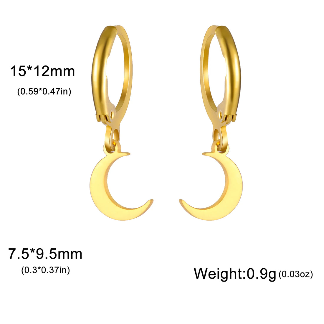 Brincos Lua ou estrela Skyrim – Argolas Femininas em Aço Inoxidável Dourado | Estilo Místico & Minimalista