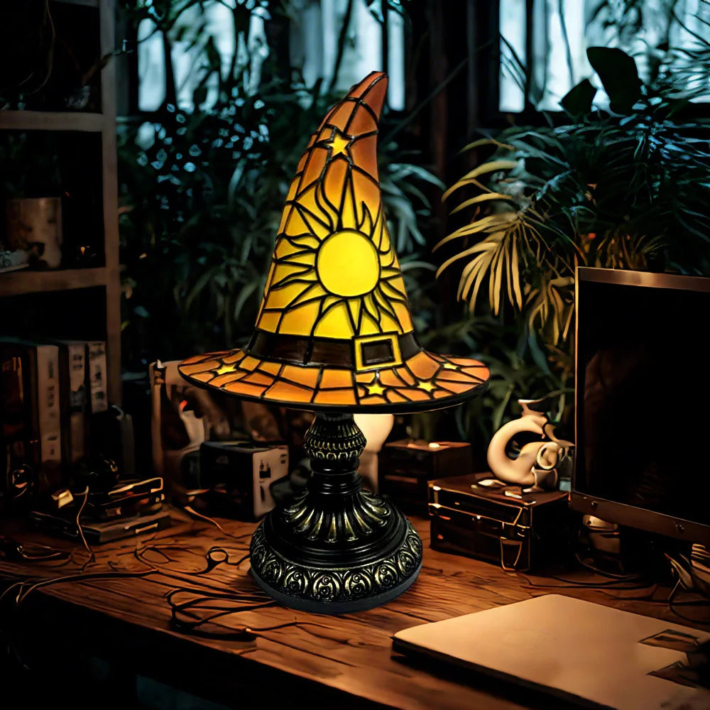 Candieiro Chapéu de Bruxa – Luz Noturna LED Halloween, Decoração Mística para Quarto e Festas