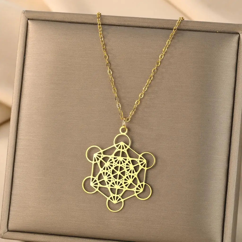 Colar Cubo de Metatron – Geometria Sagrada de Proteção e Equilíbrio