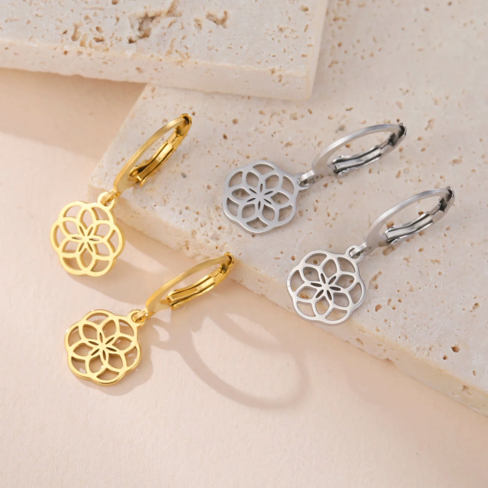 Brincos Flor da Vida – Geometria Sagrada de Harmonia e Proteção