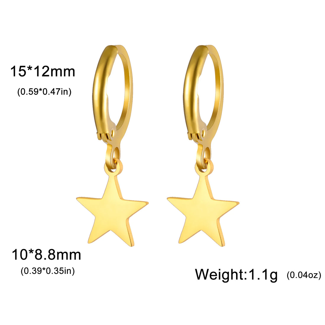 Brincos Lua ou estrela Skyrim – Argolas Femininas em Aço Inoxidável Dourado | Estilo Místico & Minimalista