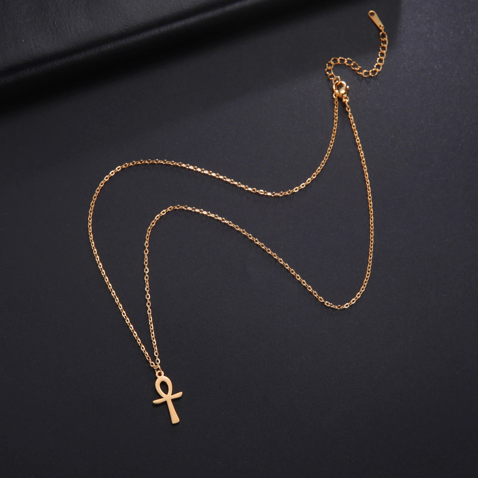 Colar Ankh Cruz Egípcia Amuleto – Aço Inoxidável Dourado ou Prateado | Pingente Vintage Unissex de Proteção e Espiritualidade
