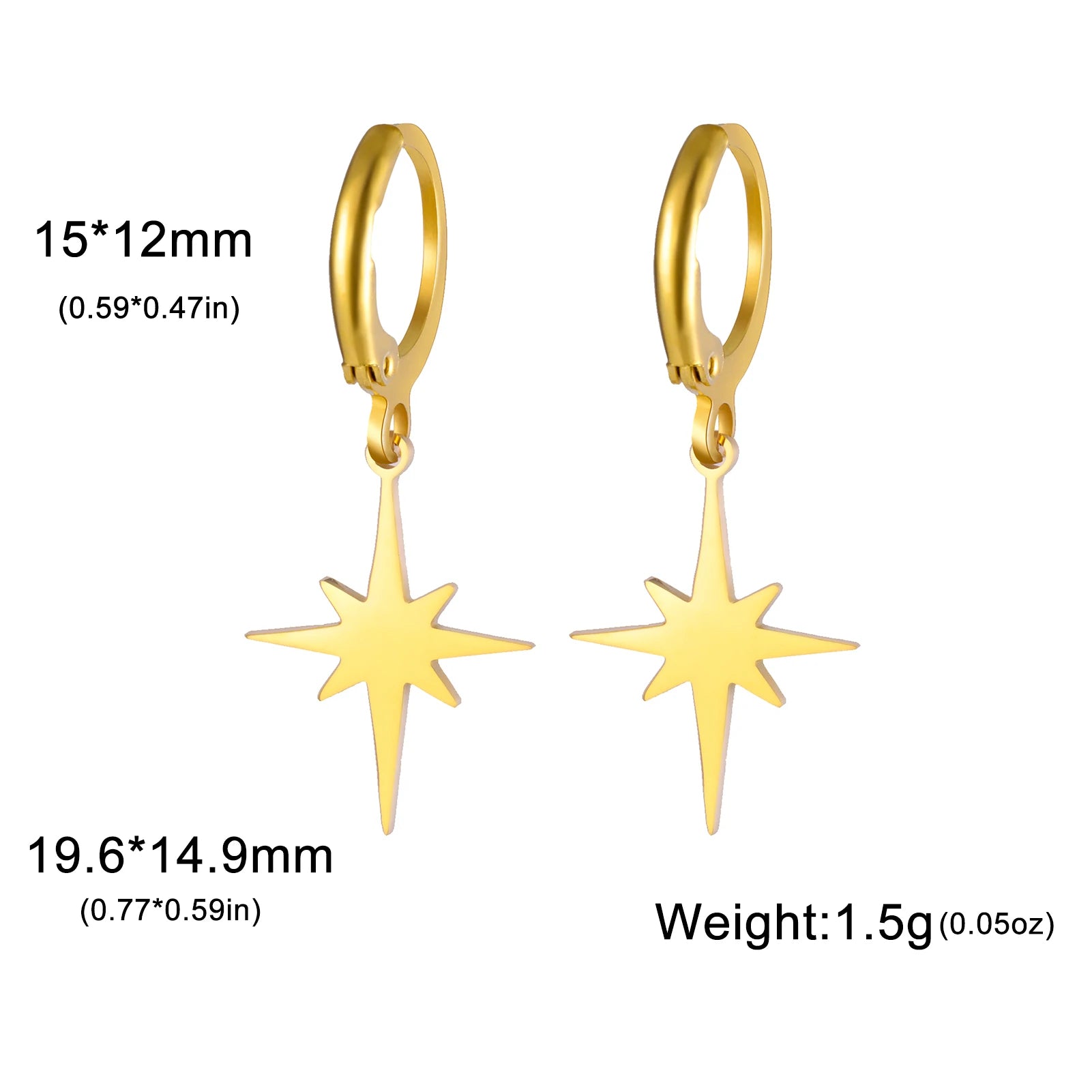 Brincos Lua ou estrela Skyrim – Argolas Femininas em Aço Inoxidável Dourado | Estilo Místico & Minimalista