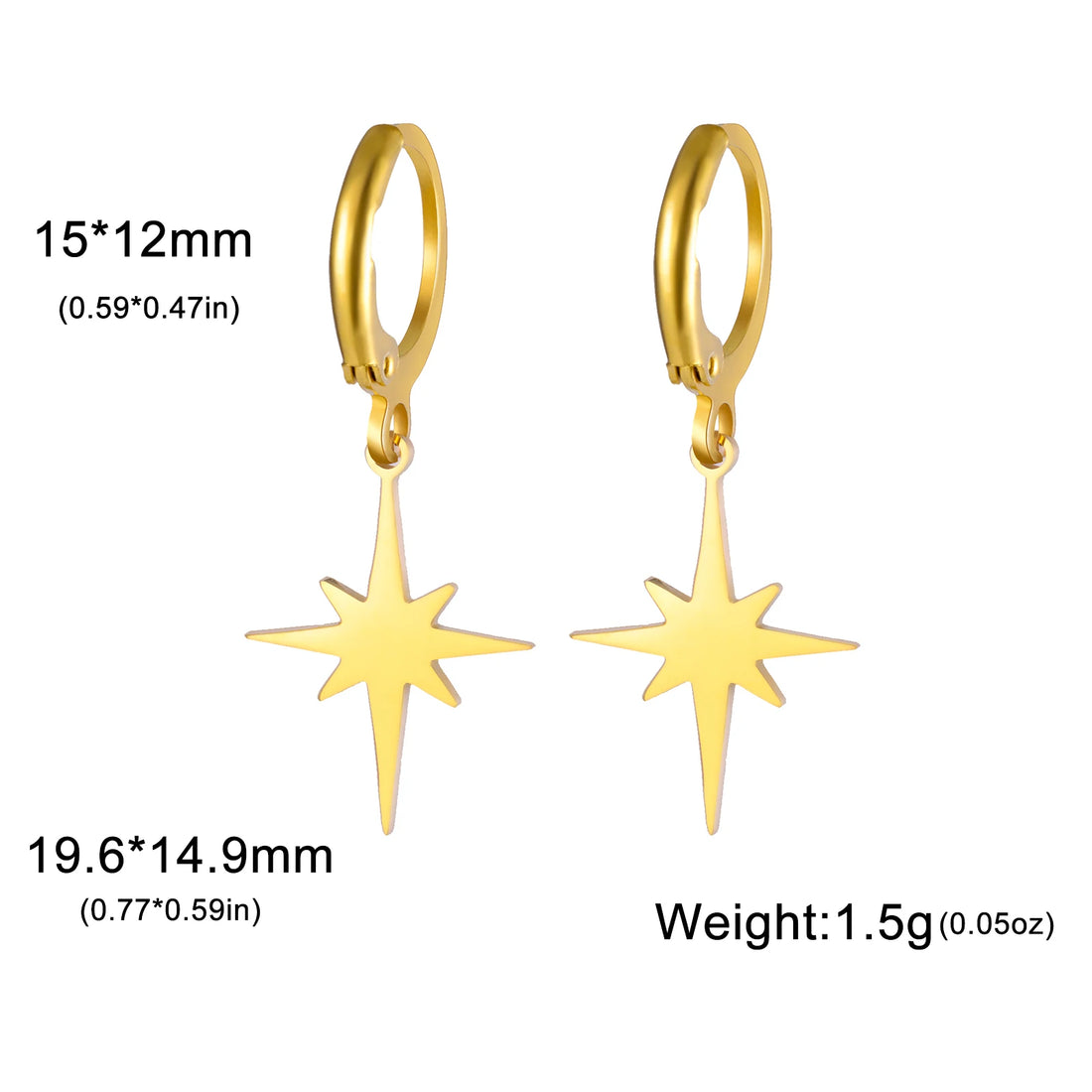 Brincos Lua ou estrela Skyrim – Argolas Femininas em Aço Inoxidável Dourado | Estilo Místico & Minimalista