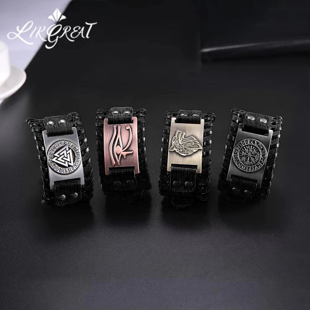 Pulseira Viking em Couro – Força, Proteção e Espírito Guerreiro