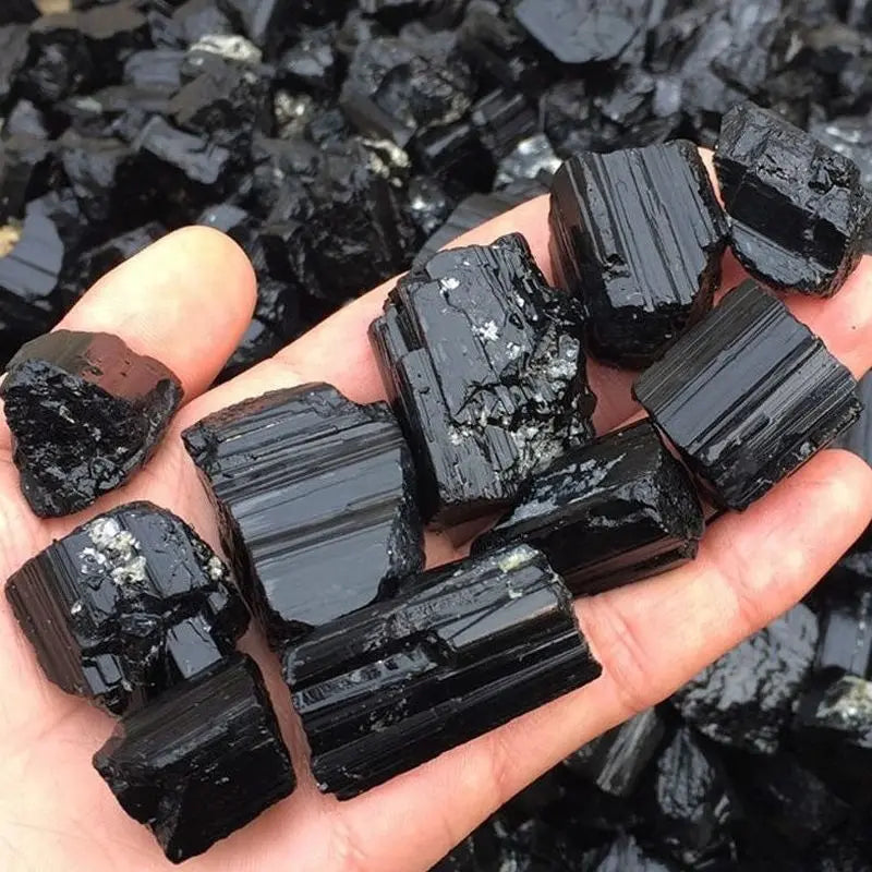 Turmalina Negra Natural Bruta – Pedra de Proteção, Cristal de Cura, Eliminação de Energias Negativas, Decoração Espiritual