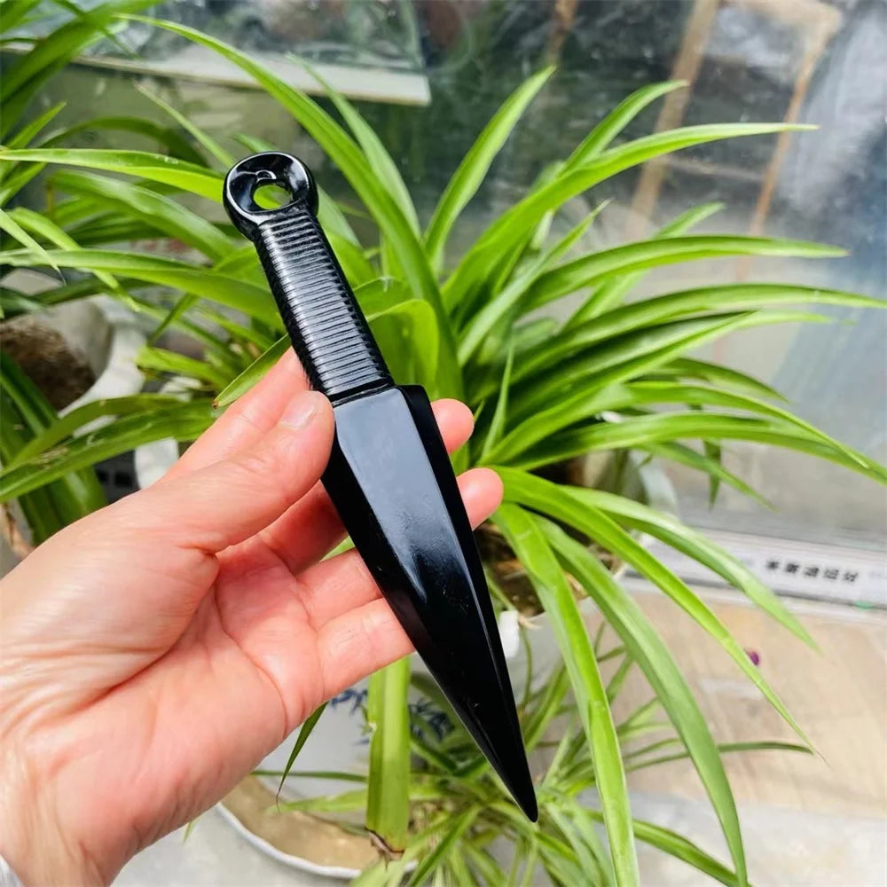 Adaga de Obsidiana Natural – Pedra de Proteção Espiritual, Cristal de Cura | Talismã Mágico, Ornamento