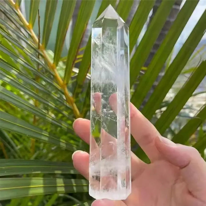 Torre de Quartzo Transparente Grande | Cristal Branco Natural para Decoração e Energia