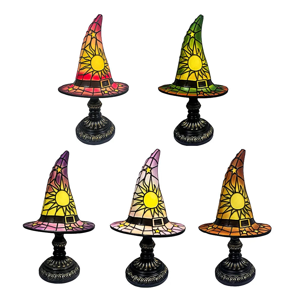 Candieiro Chapéu de Bruxa – Luz Noturna LED Halloween, Decoração Mística para Quarto e Festas