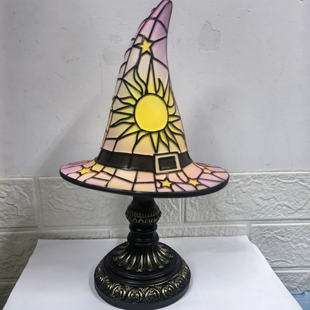 Candieiro Chapéu de Bruxa – Luz Noturna LED Halloween, Decoração Mística para Quarto e Festas