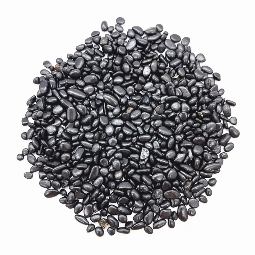Cascalho Natural de Shungite Preto – Cristal de Cura para Chakras, Decoração para Casa, Amuleto da Sorte