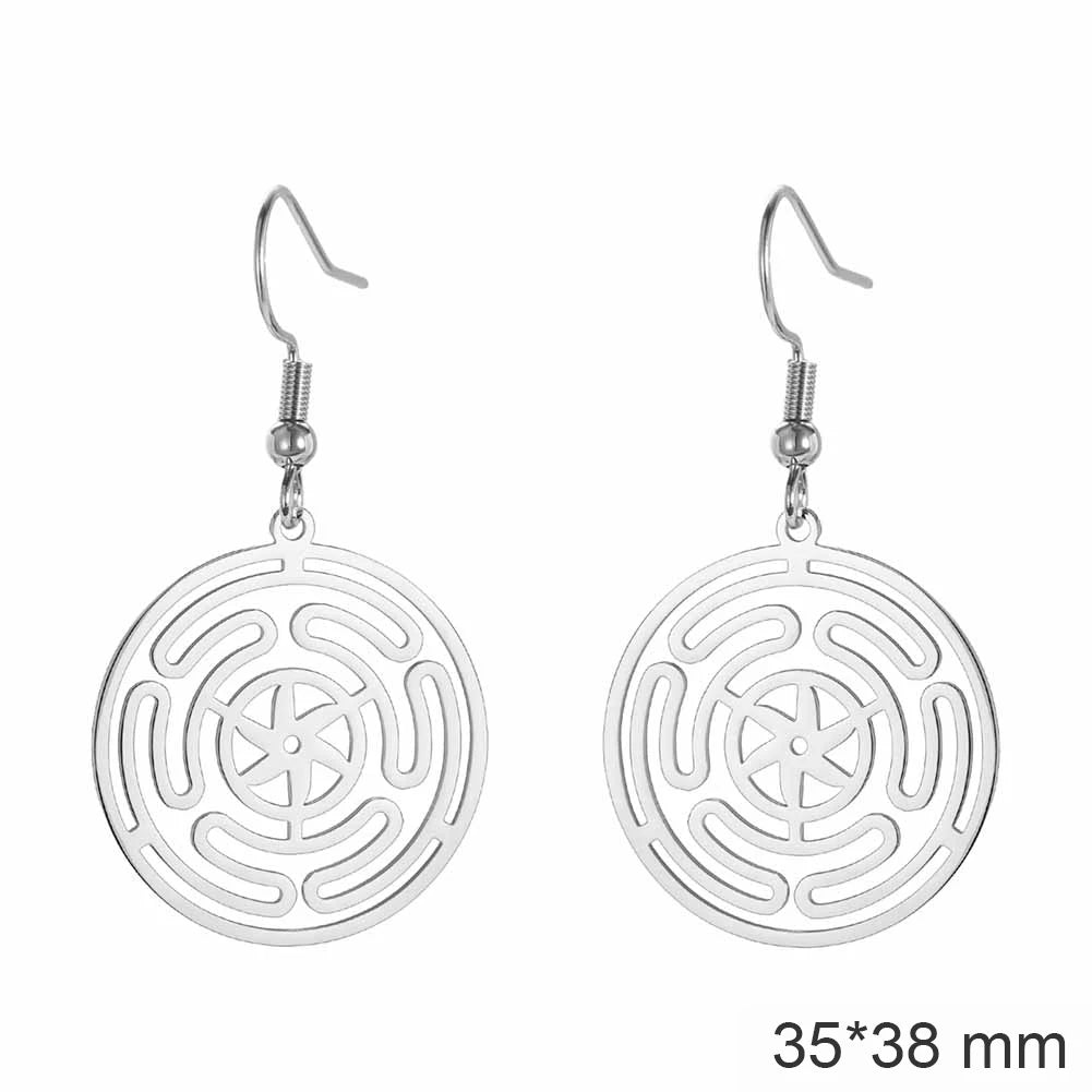 Argolas com Pentagrama, Roda de Hécate e Sigilo de Lilith – Joias Místicas em Aço Inoxidável