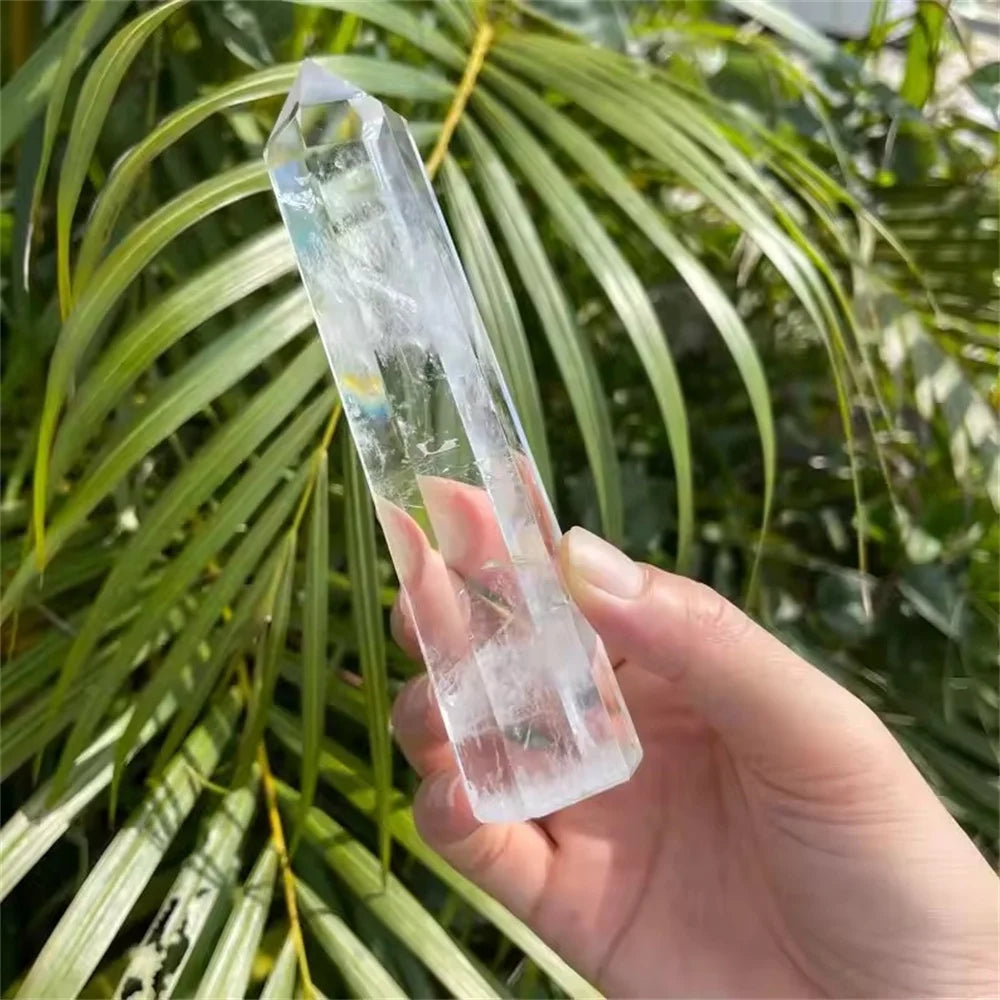 Torre de Quartzo Transparente Grande | Cristal Branco Natural para Decoração e Energia