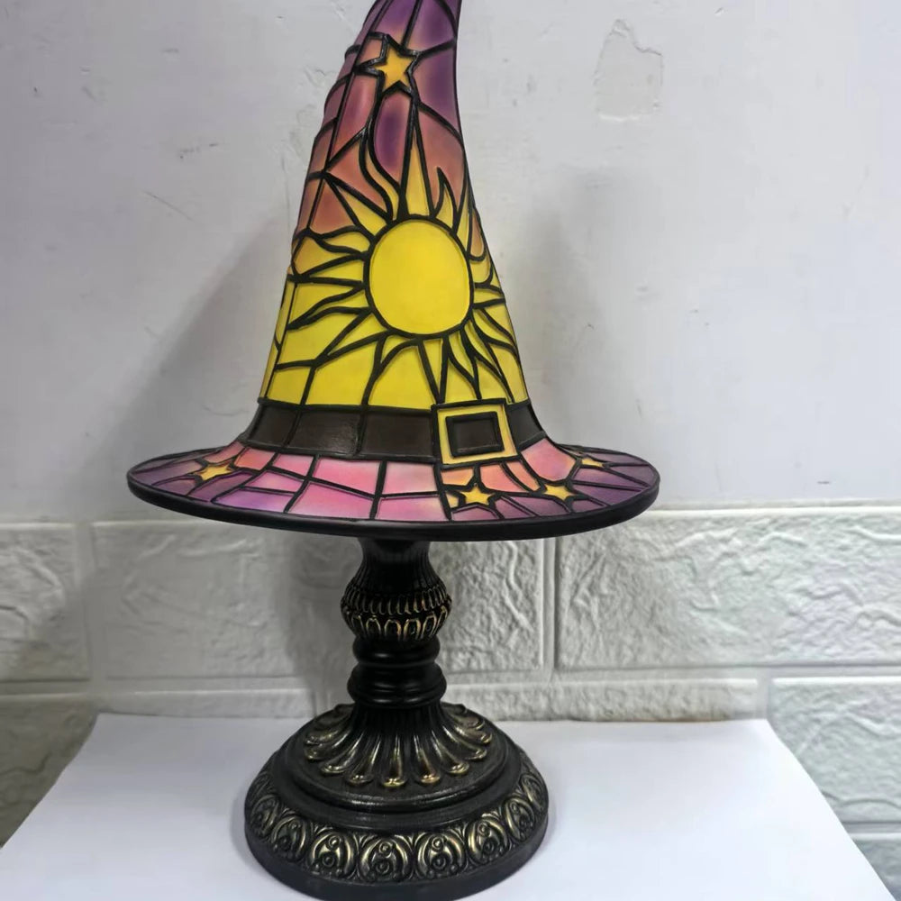 Candieiro Chapéu de Bruxa – Luz Noturna LED Halloween, Decoração Mística para Quarto e Festas