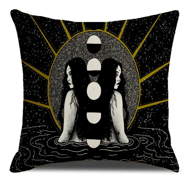 Capa de Almofada Decorativa em Linho – Estampa Criativa, Várias Tamanhos para Sala, Quarto ou Carro