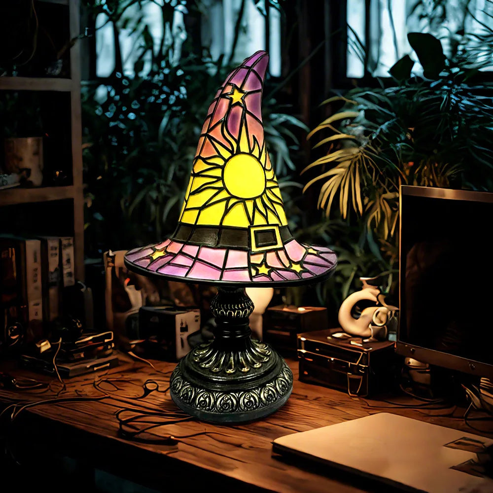 Candieiro Chapéu de Bruxa – Luz Noturna LED Halloween, Decoração Mística para Quarto e Festas