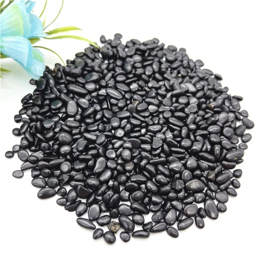 Cascalho Natural de Shungite Preto – Cristal de Cura para Chakras, Decoração para Casa, Amuleto da Sorte