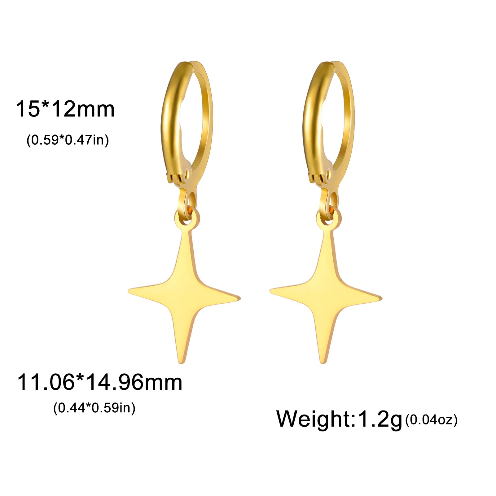 Brincos Lua ou estrela Skyrim – Argolas Femininas em Aço Inoxidável Dourado | Estilo Místico & Minimalista