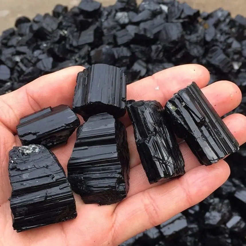 Turmalina Negra Natural Bruta – Pedra de Proteção, Cristal de Cura, Eliminação de Energias Negativas, Decoração Espiritual