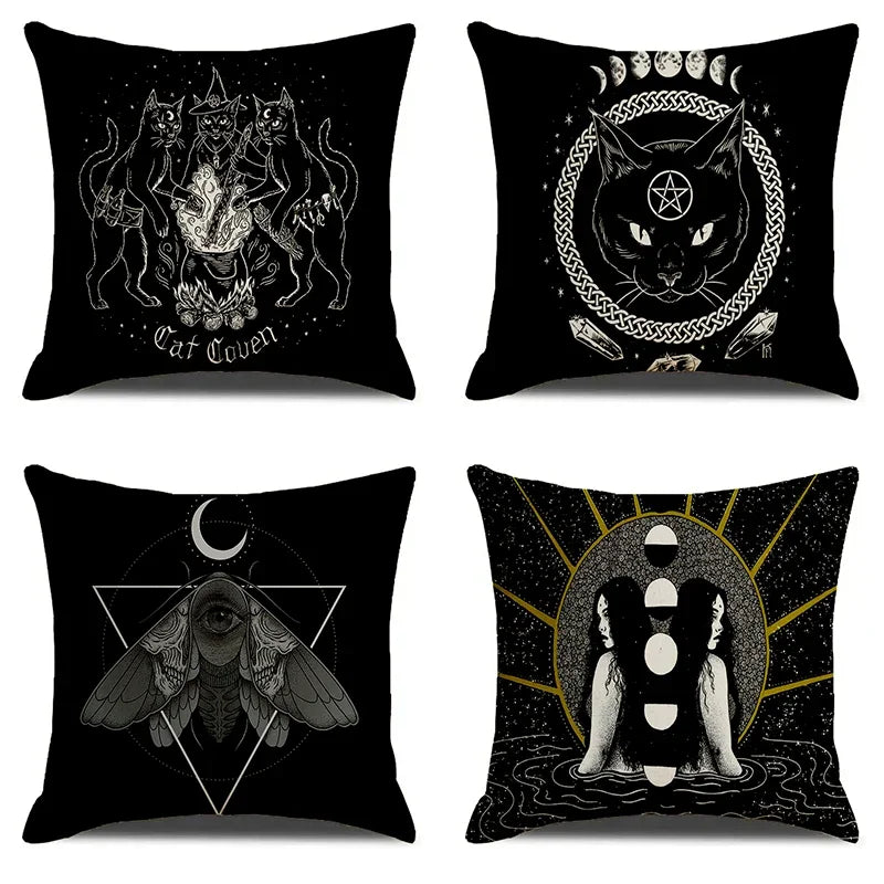 Capa de Almofada Decorativa em Linho – Estampa Criativa, Várias Tamanhos para Sala, Quarto ou Carro