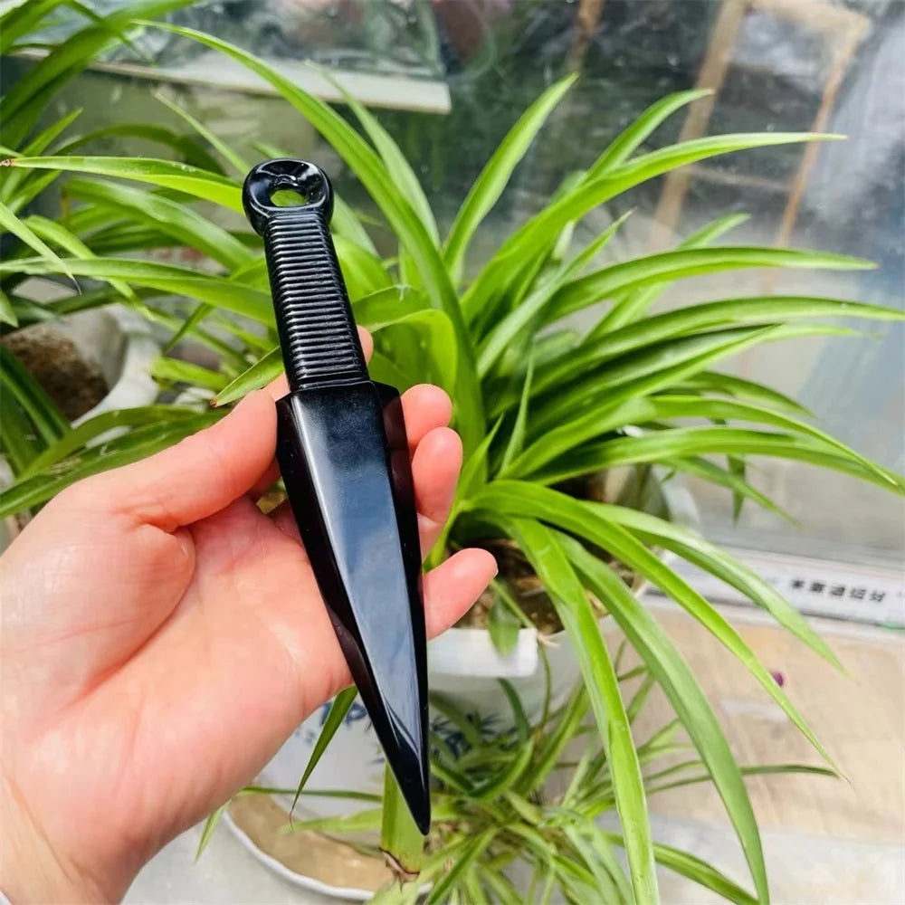 Adaga de Obsidiana Natural – Pedra de Proteção Espiritual, Cristal de Cura | Talismã Mágico, Ornamento