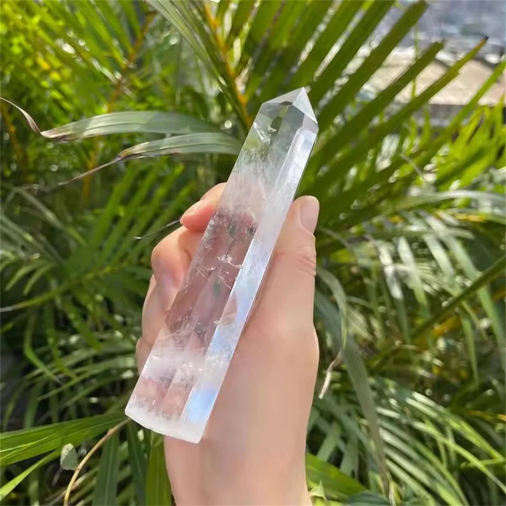Torre de Quartzo Transparente Grande | Cristal Branco Natural para Decoração e Energia