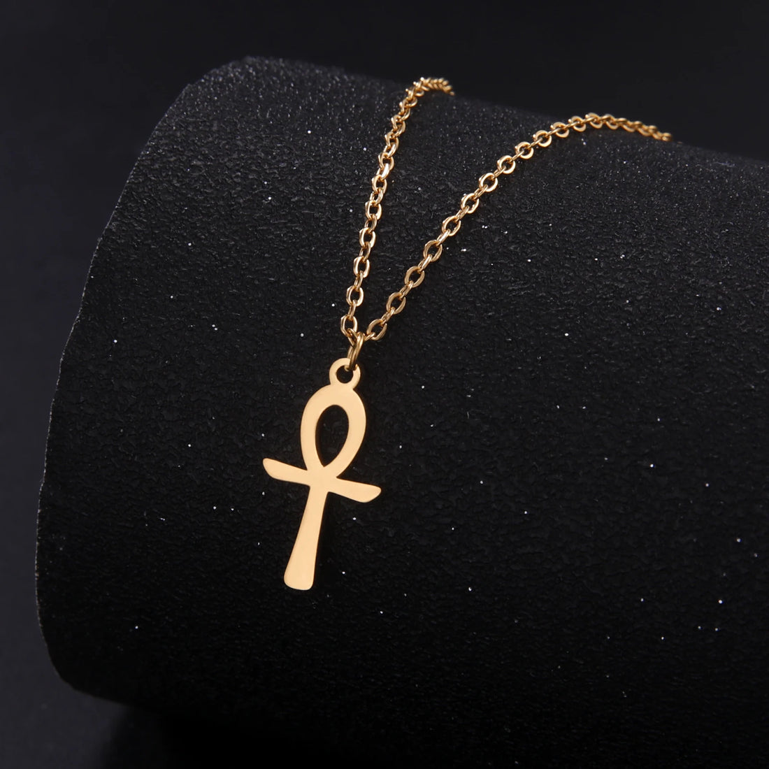 Colar Ankh Cruz Egípcia Amuleto – Aço Inoxidável Dourado ou Prateado | Pingente Vintage Unissex de Proteção e Espiritualidade