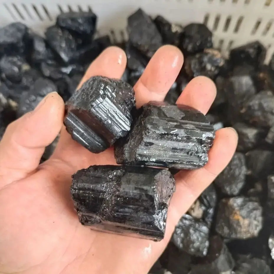 Turmalina Negra Natural Bruta – Pedra de Proteção, Cristal de Cura, Eliminação de Energias Negativas, Decoração Espiritual