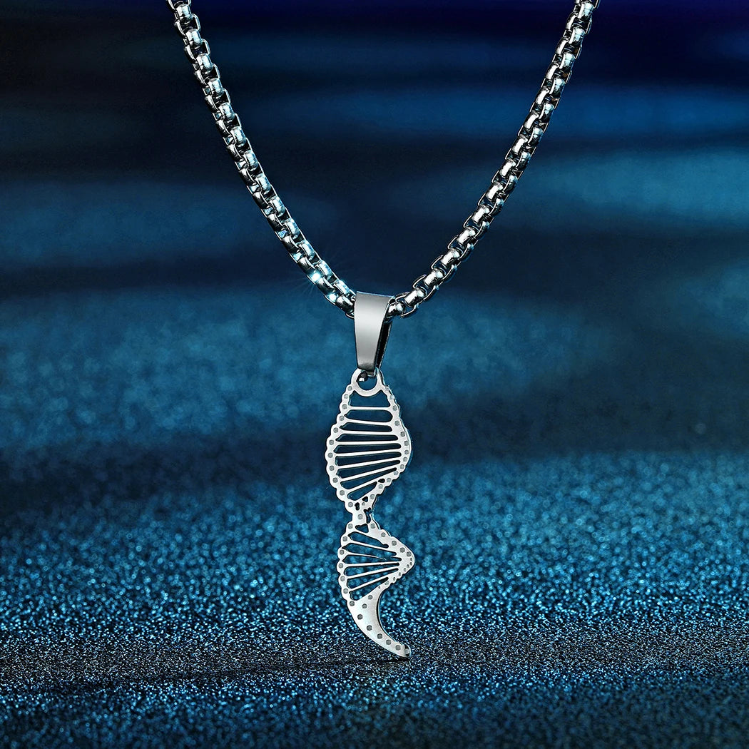 Colar DNA Hélice Dupla em aço inoxidável